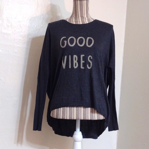 Subtle Luxury Good Vibes Dolman Sleeve Oversized Sweater Size XS/S - Picture 1 of 10